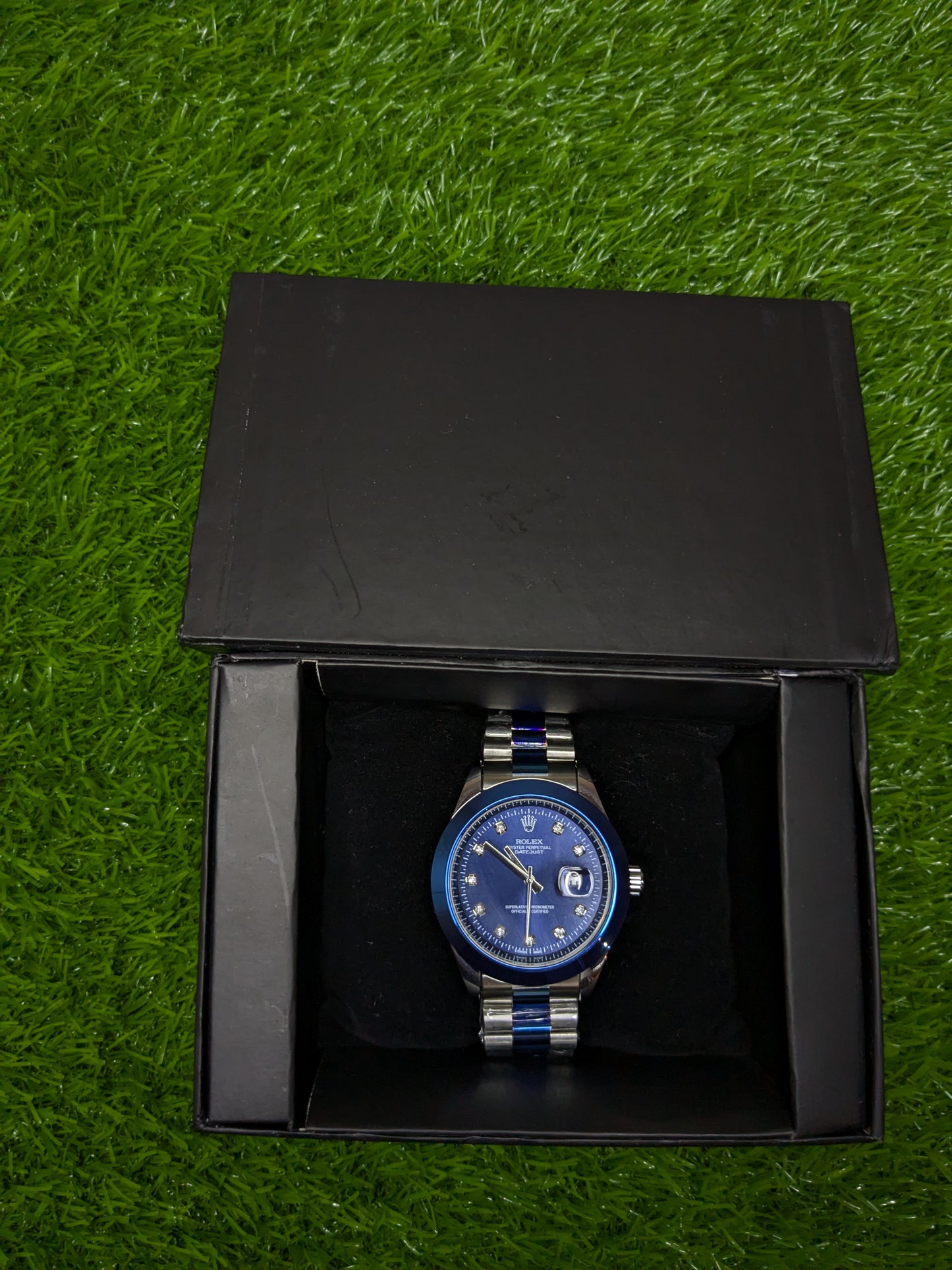 Rolex Double tone(Blue & Darkish)