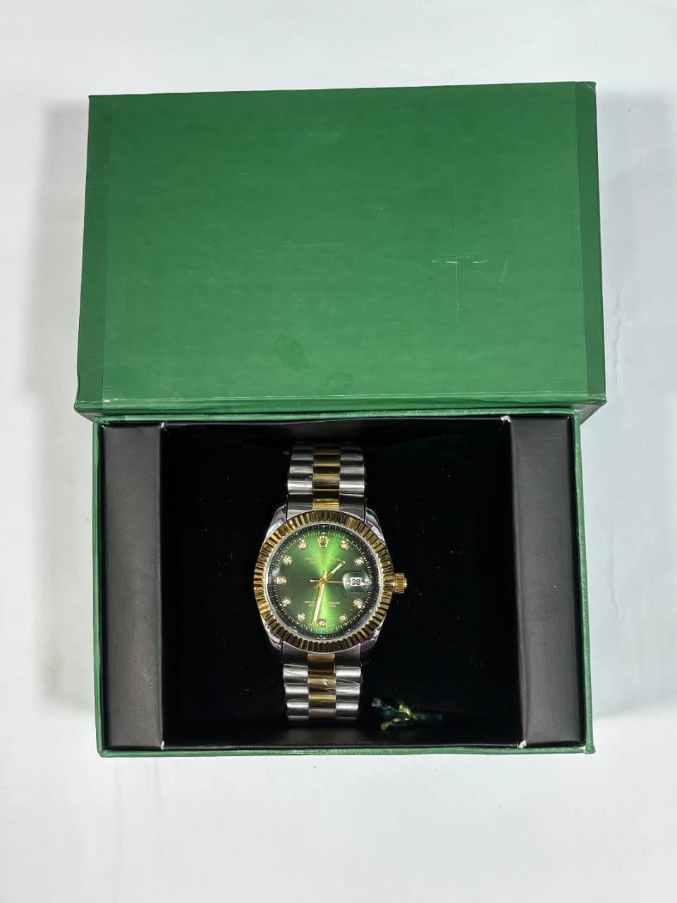 Rolex(Green dial & double tone strap)